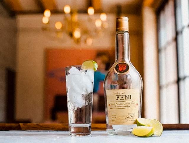 A glass of Feni, a popular local liquor in Goa.